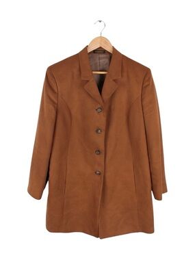 Norm Thompson Women's 16P Camel Brown Long Blazer Coat‎ Lined Vintage Style
